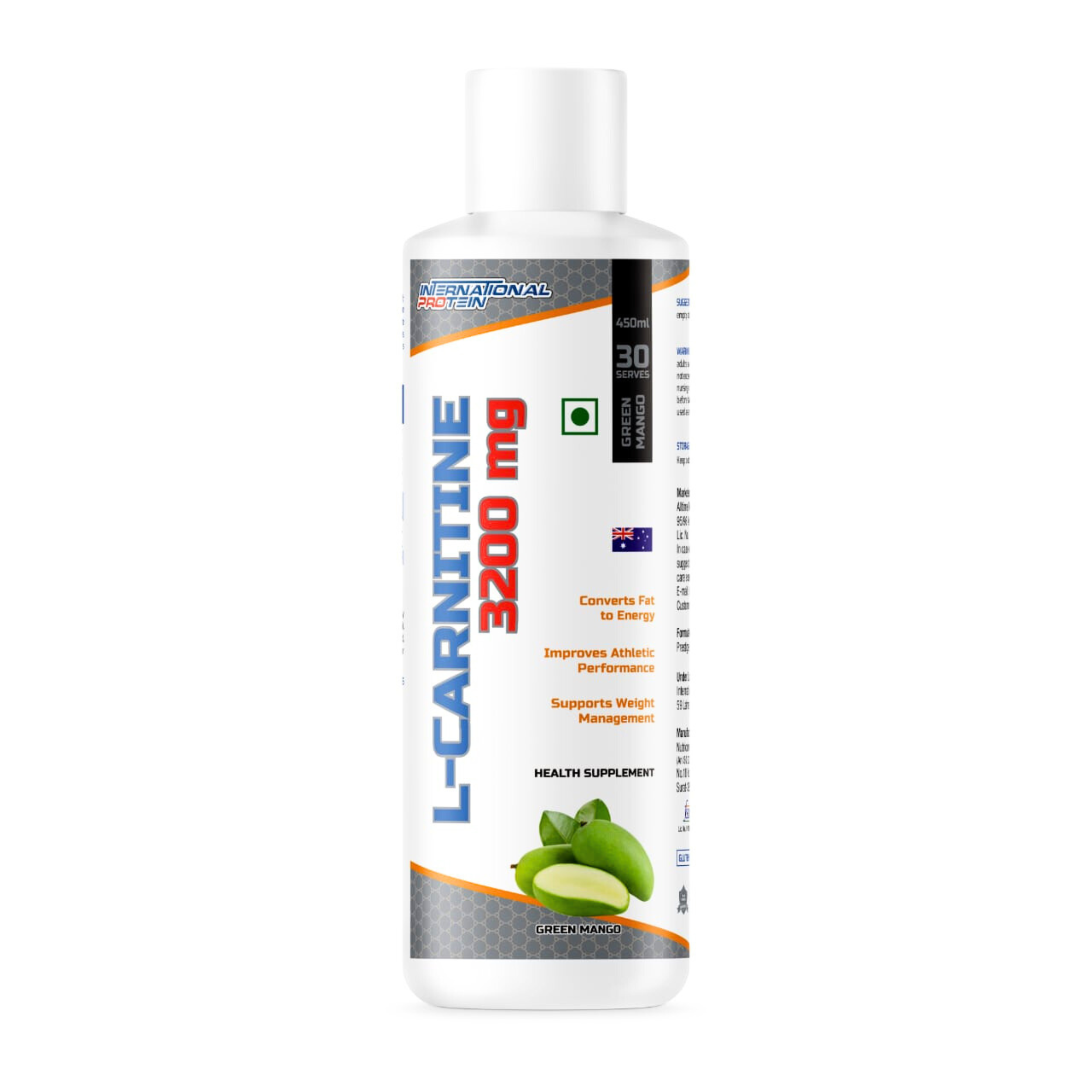 INTERNATIONAL PROTEIN LIQUID L-CARNITINE 450ML - HealthXP