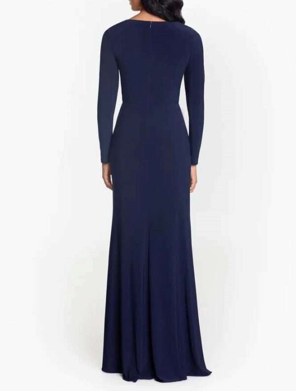 Buy Long Sleeves Side Ruffled Slit Gown Best Price