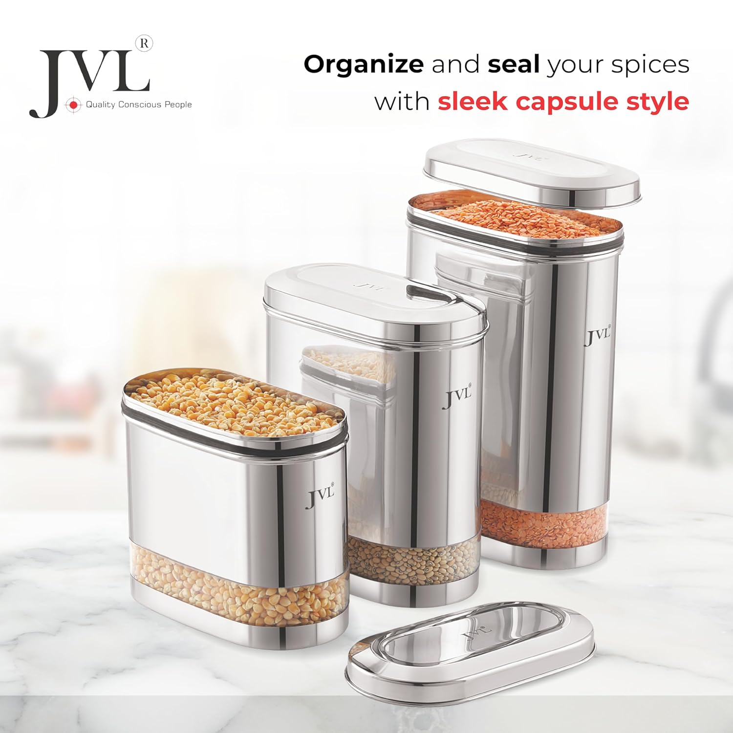 JVL Galaxy Clear Canister Storage Boxes | Dry Storage