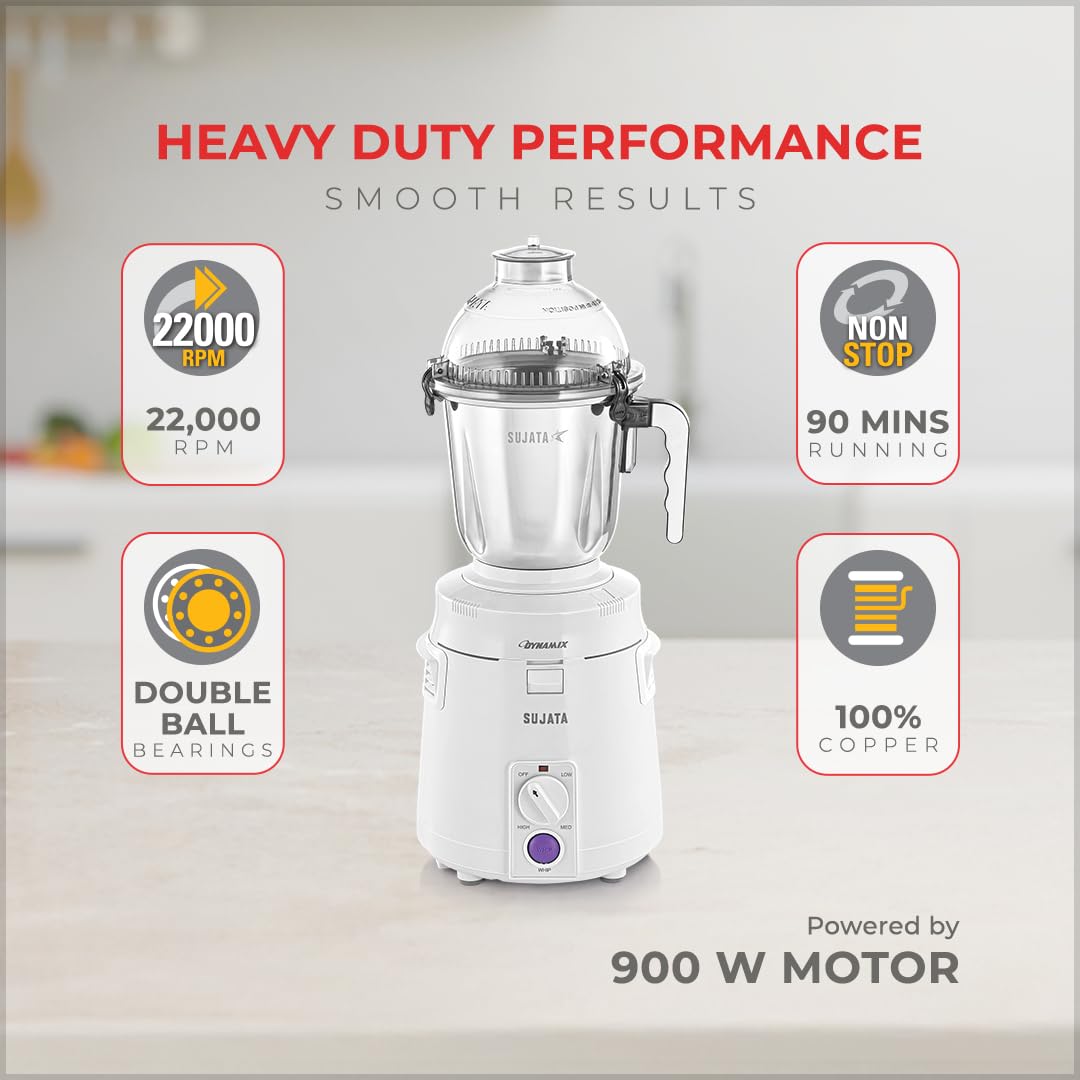 Sujata Supermix 900W Mixer Grinder 3 Stainless Steel Jars Heavy Du - Mixer Grind Sujata Supermix 900W Mixer Grinder 3 Stainless Steel Jars Heavy Du - Mixer Grind