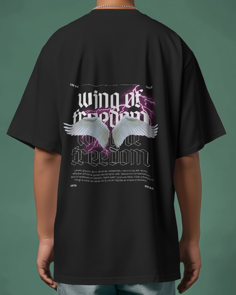 Flight of Freedom: Winged Oversized Tee | 100% Pure Tshirt