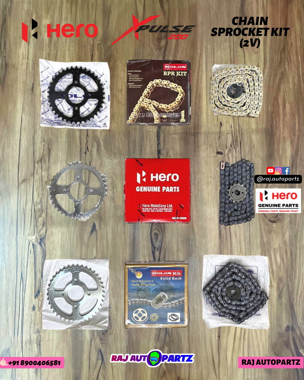 HERO XPULSE 200 2V Chain Sprocket Kit HERO GENUINE PARTS
