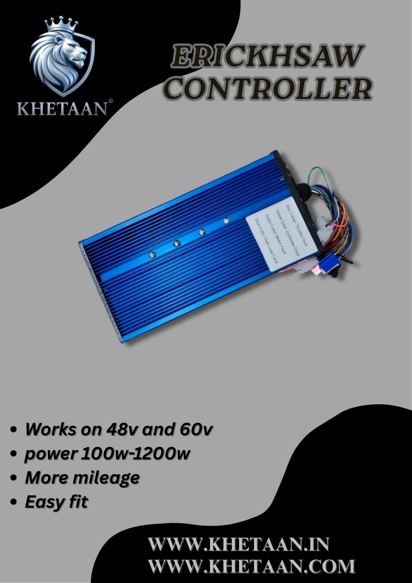 E rickshaw controller 48/60v 1000w 50a - Khetaan store