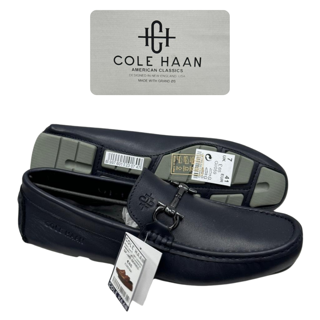 Cole Haan 黒 レザー ミュール Cole Haan Piper Patent Leather Crocodile Embossed Mules