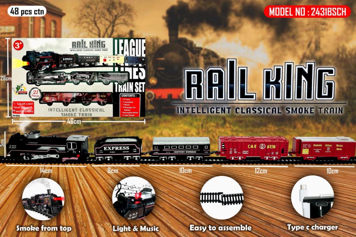 Railking Intelligent Classical Smoke Train with Light Sound