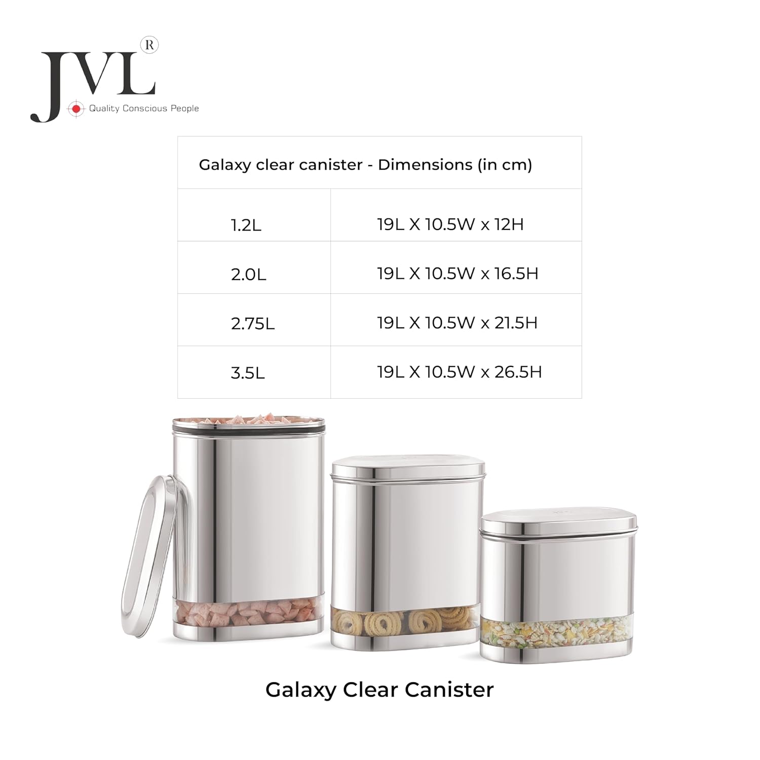 JVL Galaxy Clear Canister Storage Boxes | Dry Storage