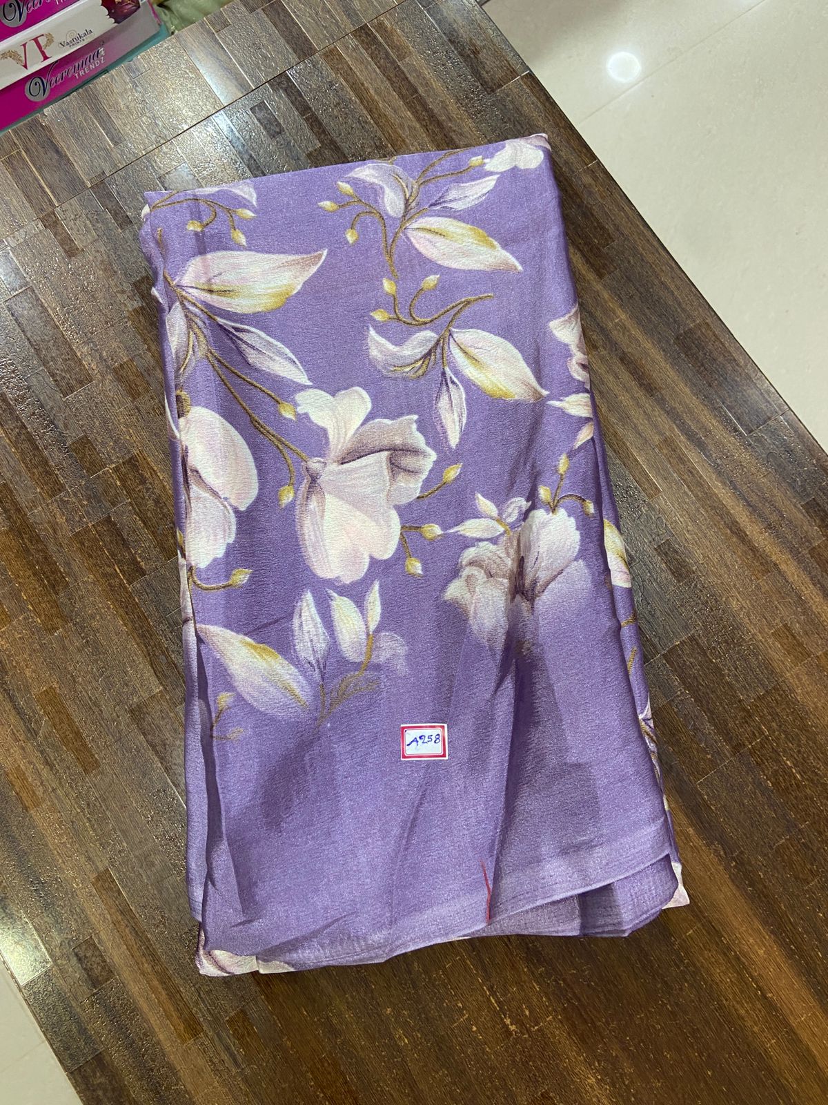 Purple Crape Silk Saree main image 1