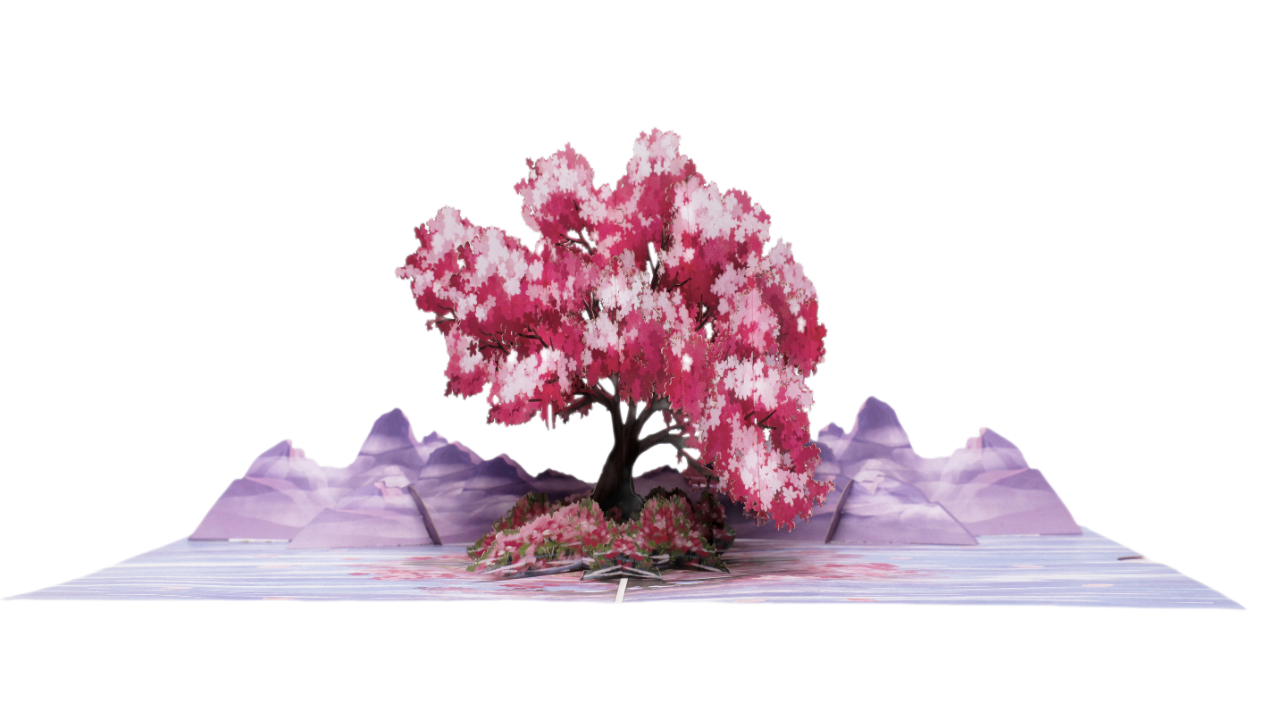 Artery8 Grußkarte 'Japanese Cherry Blossom Tree On Sea' – 17,5 X 12,5 Cm, Blanko Innen Für Persönliche Nachricht