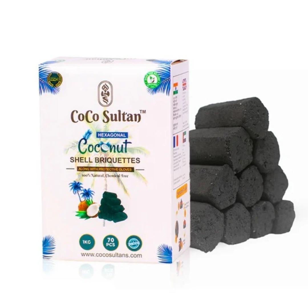 coco's shell...  Premium Coco Sultan Hexagonal Coal | Best for Hookah