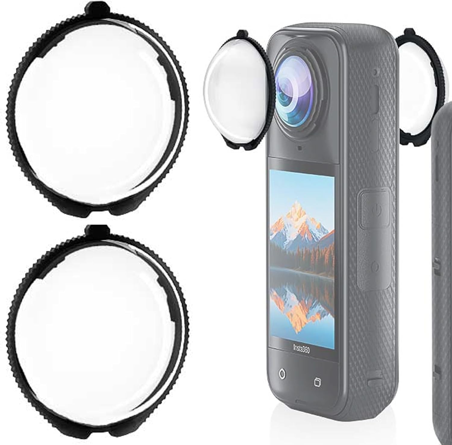 PHOTO MAX Insta 360 X5 Lens 2Pcs Dual Lens Protector Guard Sticky Tempered for Insta 360 Action Camera Lens Cover Dust Proof, Anti-Strach Protective Insta 360 Accessories(Insta 360 X5 Lens)