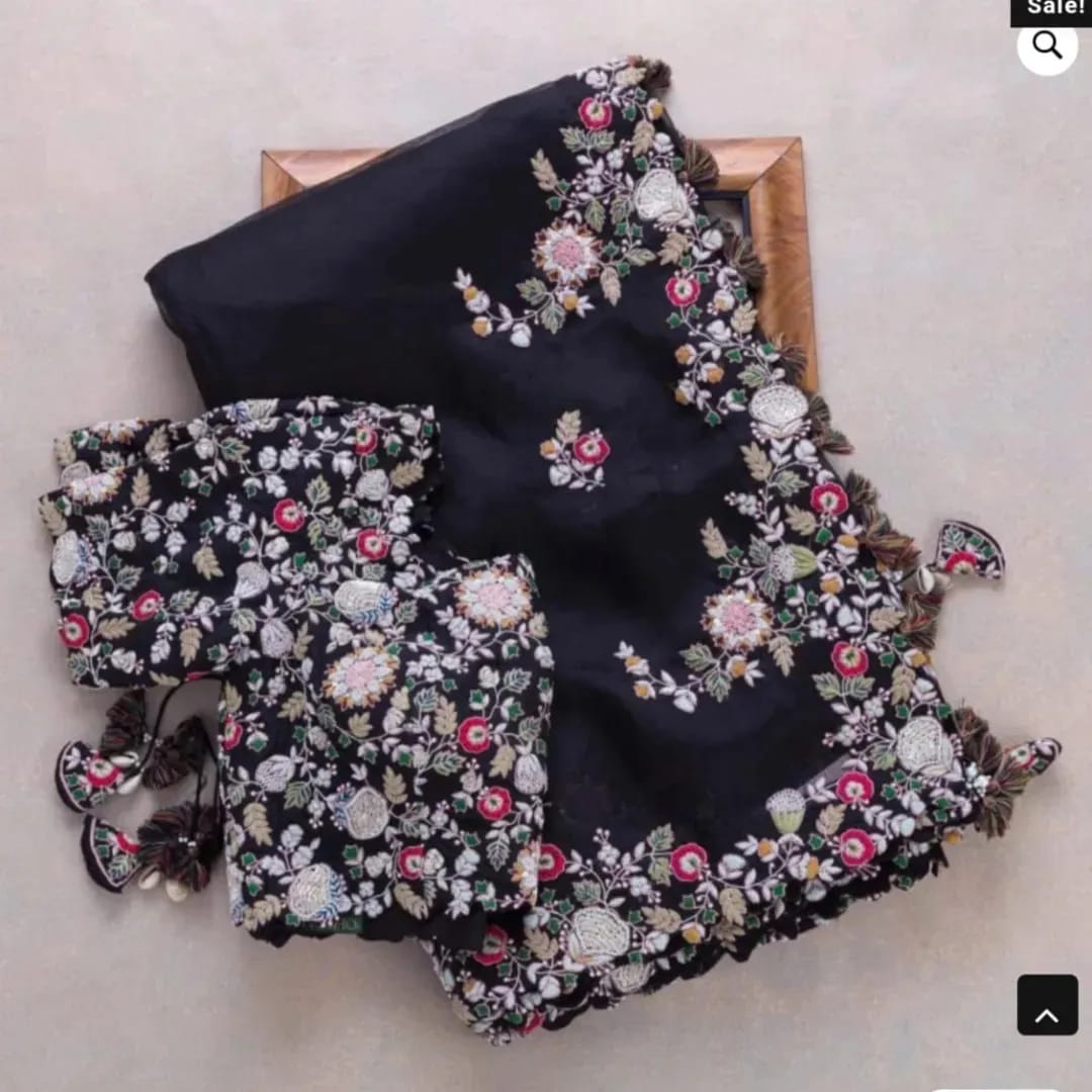 High Demanded Stone Saree With Blouse And Soft Silk Fabric - Sai ...