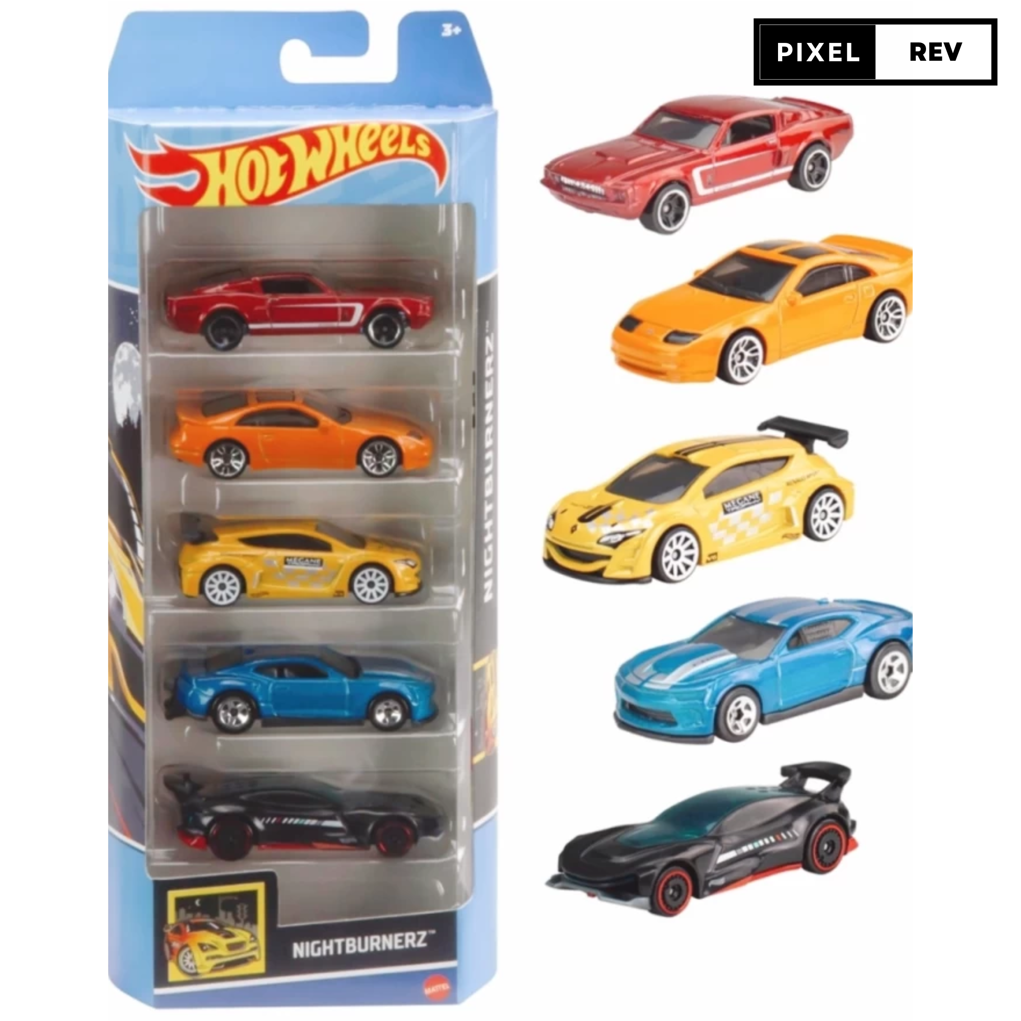 Hot Wheels 2024 NightBurnerz Pack of 5 | Best Toy Cars