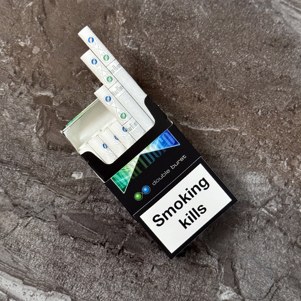 marlboro cigarettes crush Crushed Packet of Lights Stock Photo Marlboro Double Burst - Cigarette
