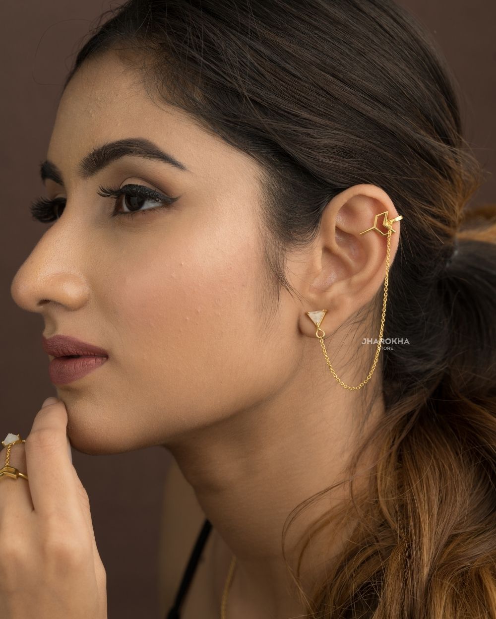 Buy Online: Moonstone Ear Cuffs - 18K Gold Plated Silver