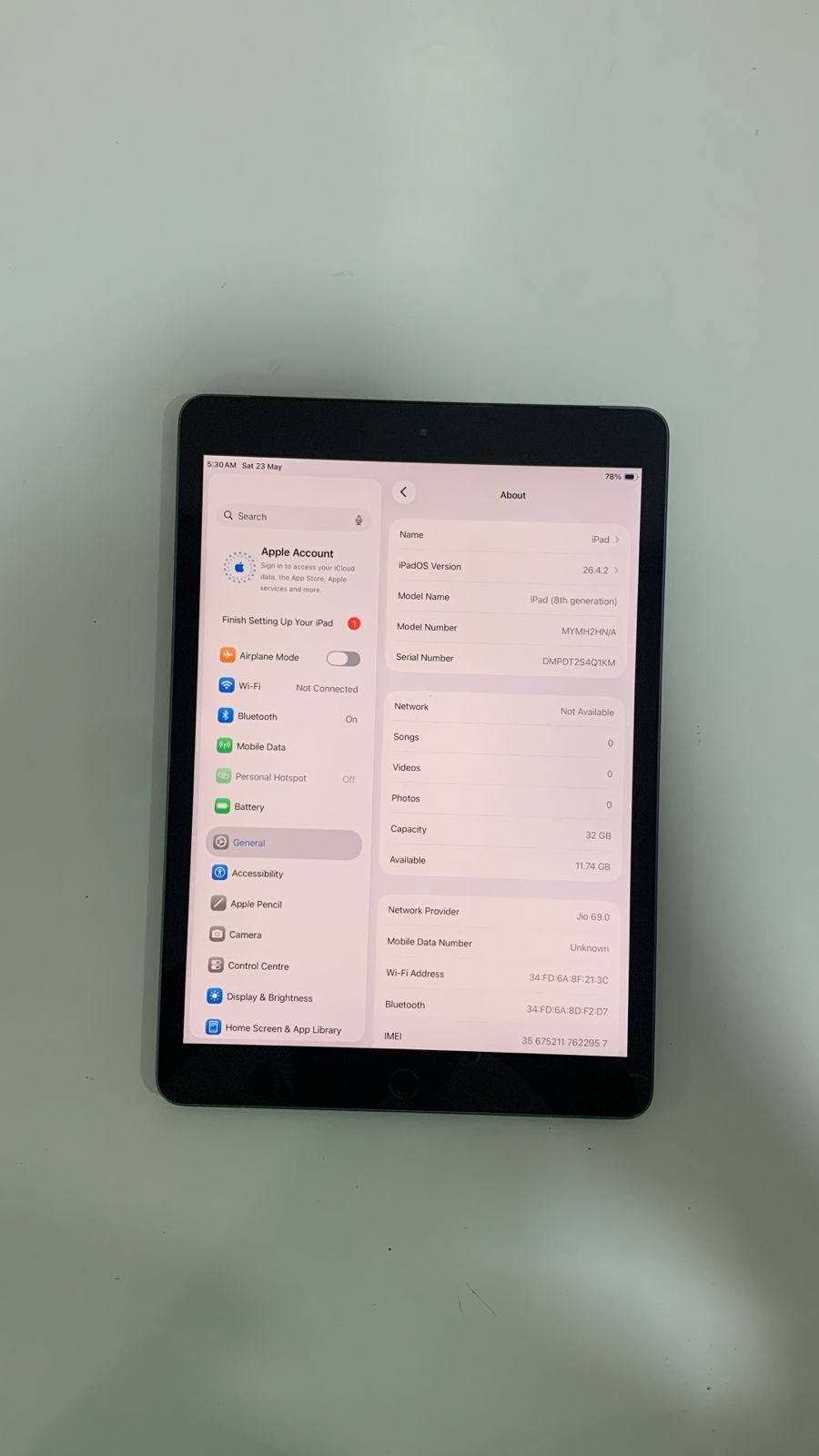 APPLE iPAD (A2429) 8TH GEN 📱✨ 32gb Storage - Infocom Systems