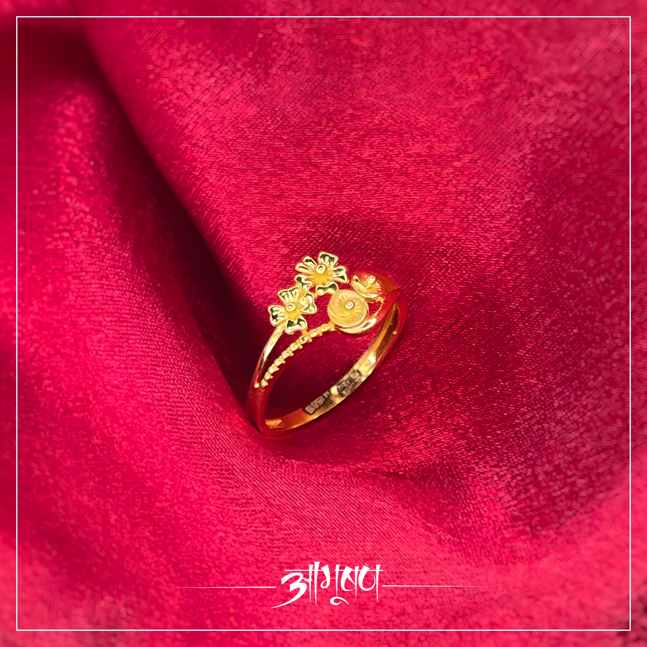 Blossoming Beauty: 22Kt Gold Floral Ring
