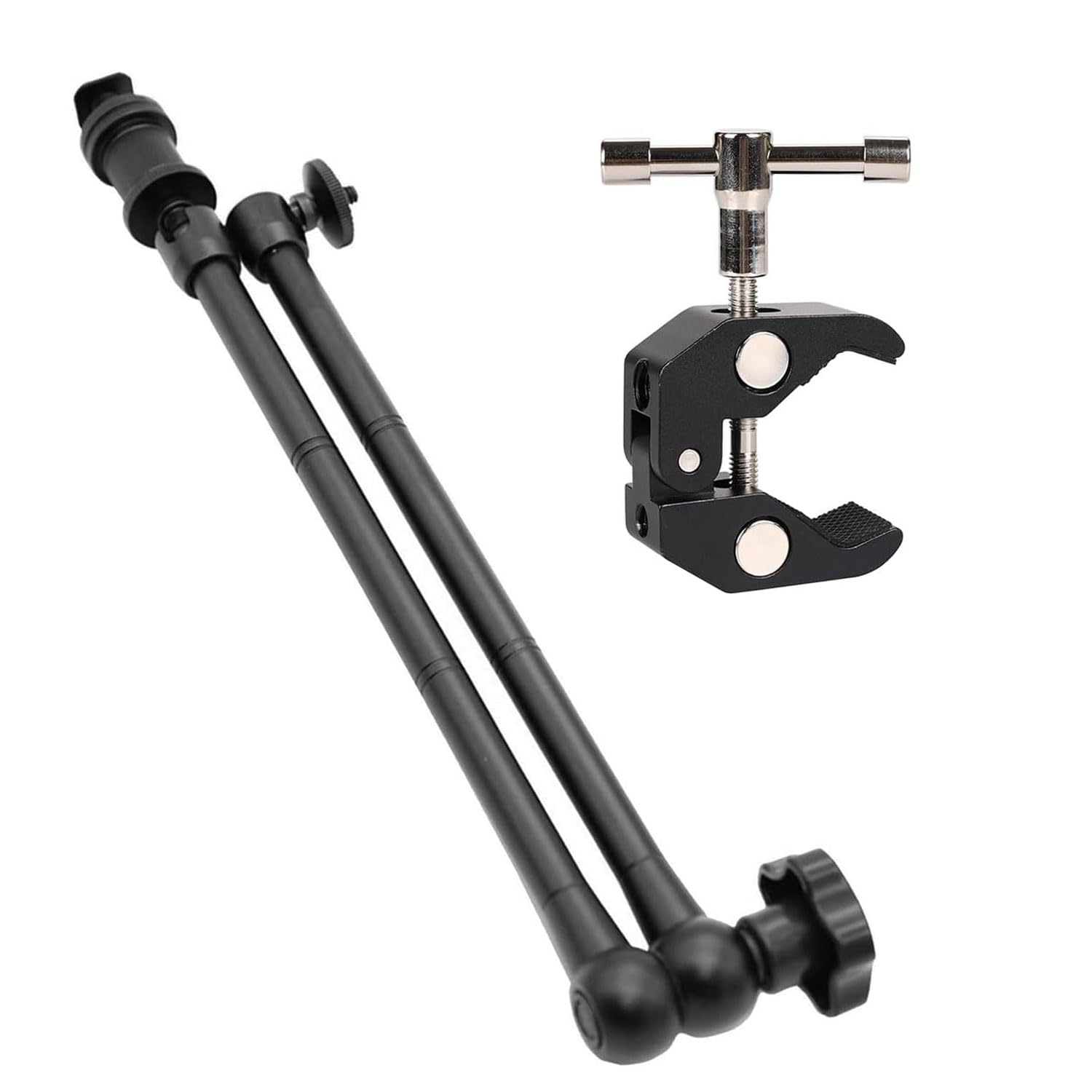 PHOTOMAX 20" Magic Articulating Adjustable Arm with 1/4" Tripod Screw Super Clamp for DSLR Camera, LCD Monitor, LED Lights, Flash Light, Microphone (20-Inch Magic arm)