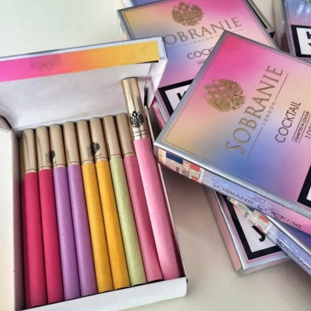 colourful cigarette Sobranie Cocktail Stimuli; Color Modified Cigarettes. |