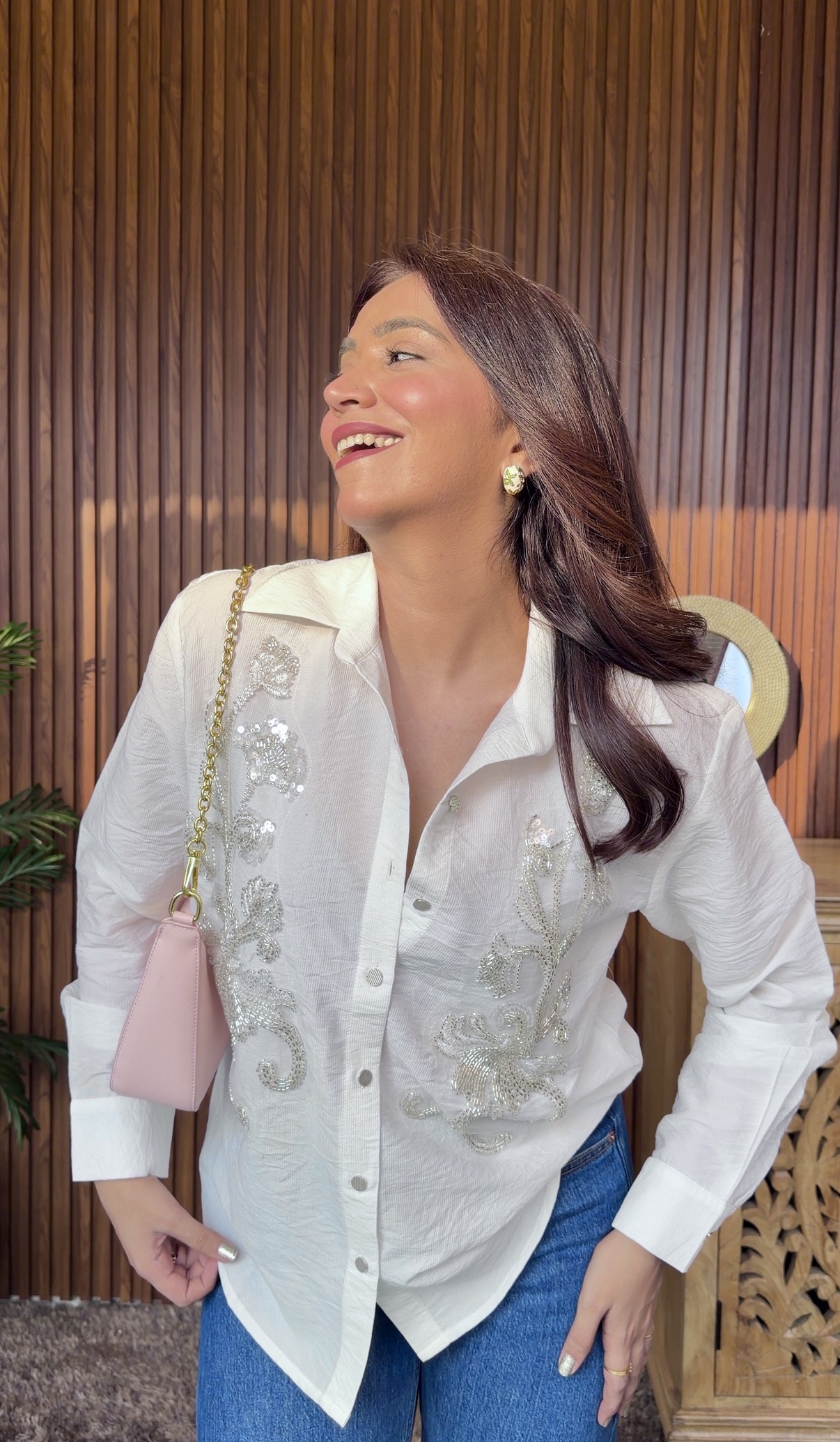 Elara Floral Embellished Shirt