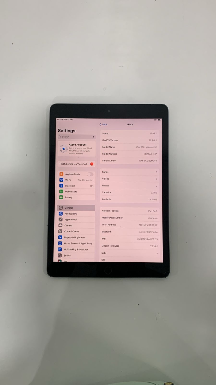 APPLE iPAD (A2198) 7TH GEN 📱✨ 32gb Storage - Infocom Systems