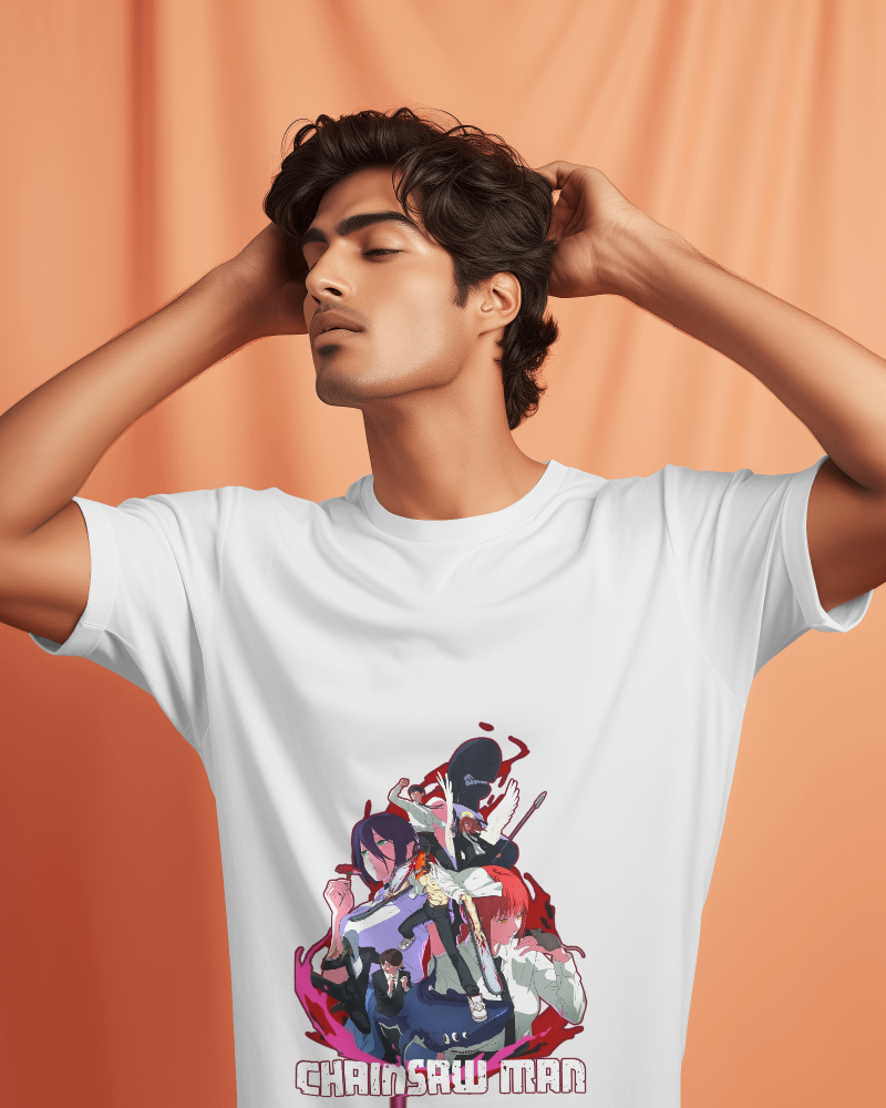 T-shirt Chainsaw Man Reze | Impressions 3D Manga - Polyester Élastique - Unisexe - Cadeau Fan Anime - 7