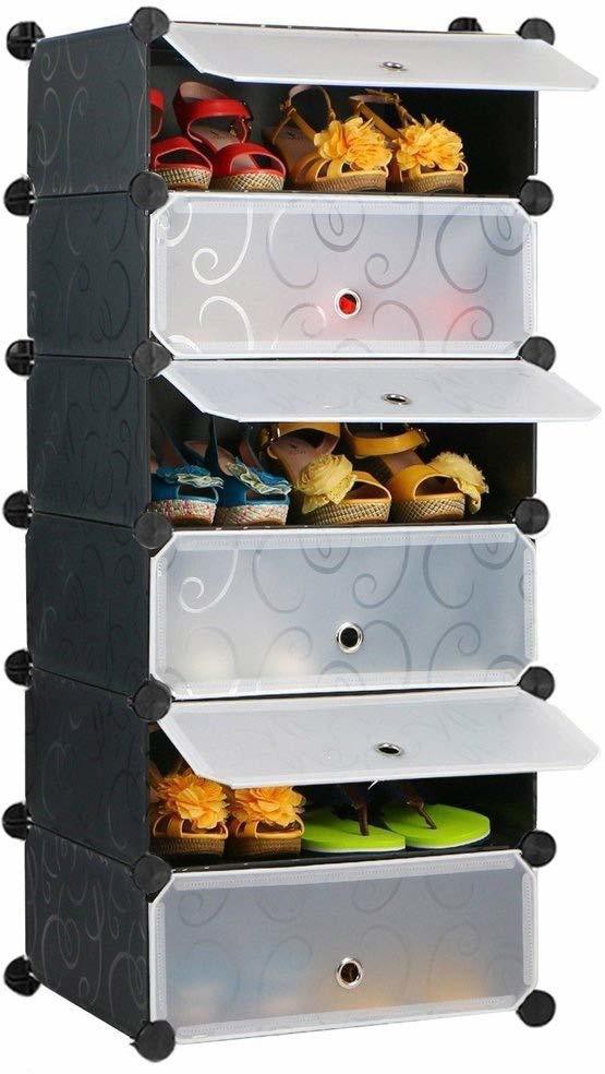 Multi-layer Plastic Foldable Shoes Storage Rack, Portable Rack For