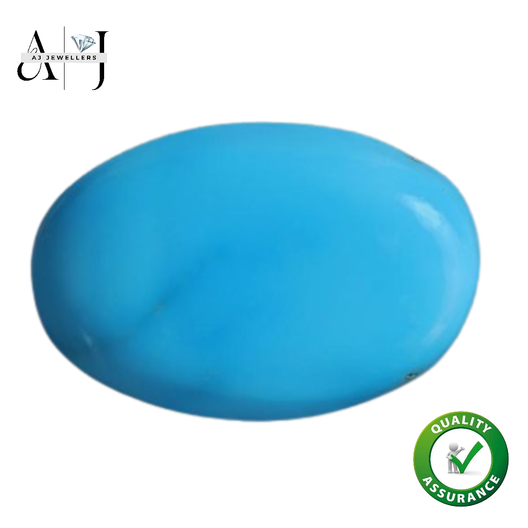 Turquoise (Firoza) 10.64 carats (11.82 ratti) Turquoise Firoja Gemstone ...