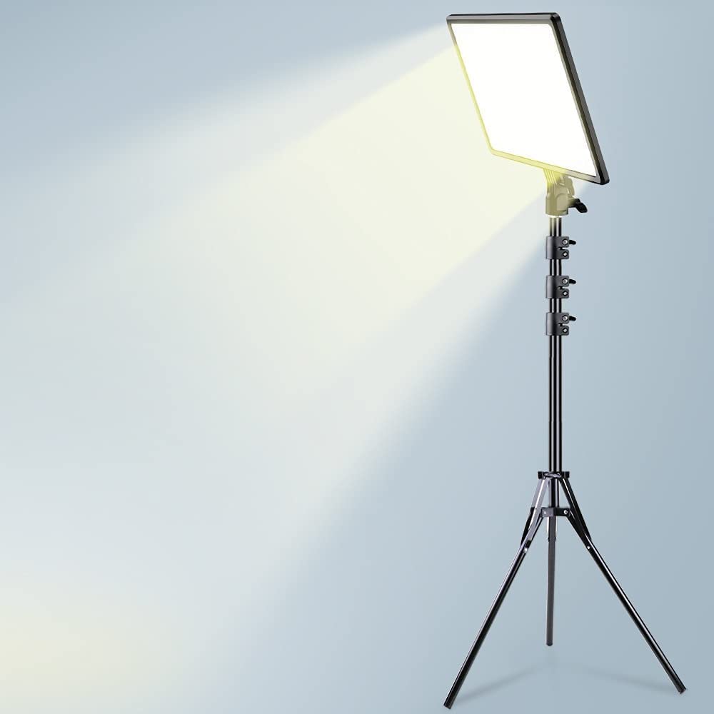 Photomax LED Video Soft Light Panel, for Studio Photography | Video Recording | Conference | YouTube,2700K-5700K CRI95+ | with Remote Control (Camera Light with 7Ft Stand)