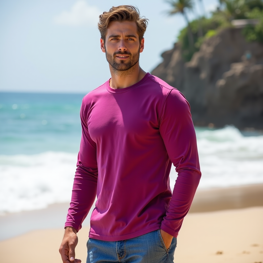 MAGENTA & CHARCOAL LUXE CREW SWEATER main image 0