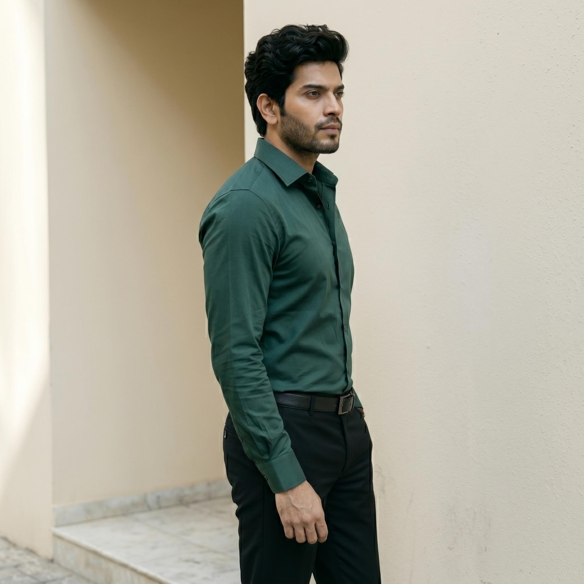 green emerald velvet dress CURVE Dark Green Shirt main image 0