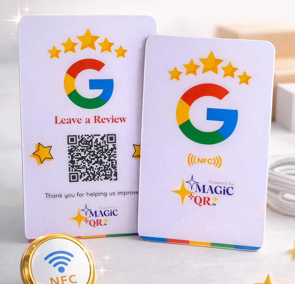 Qr Code Magic Bus Google Review QR Card NFC - Magic QR : Google Reviews QR