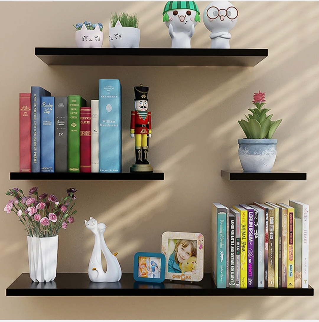Wall Mounted Floating Shelves Book Storage Rack Shelf Wooden Shelves
