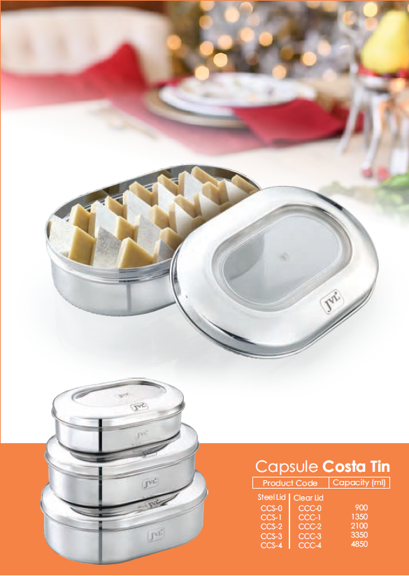 JVL Capsule Costa Tin - Premium Storage Boxes