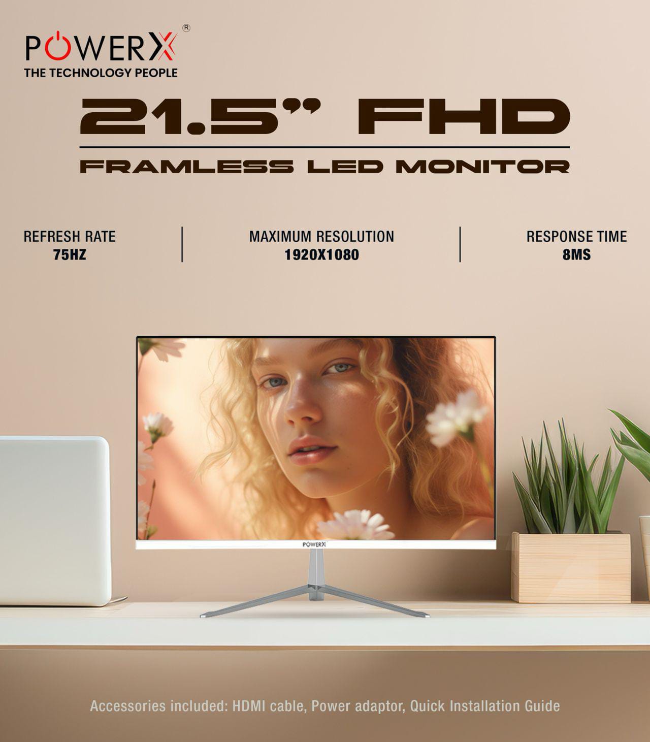 21.5” FHD Frameless LED Monitor - High Definition Display