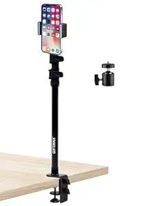 PHOTOMAX Overhead Desk Mount, Tabletop C-Clamp Mount Stand, Adjustable Metal Stand with Standard 1/4" Screw Tip for DSLR Camera, Ring Light, Video Light, Panel Light(CM02)