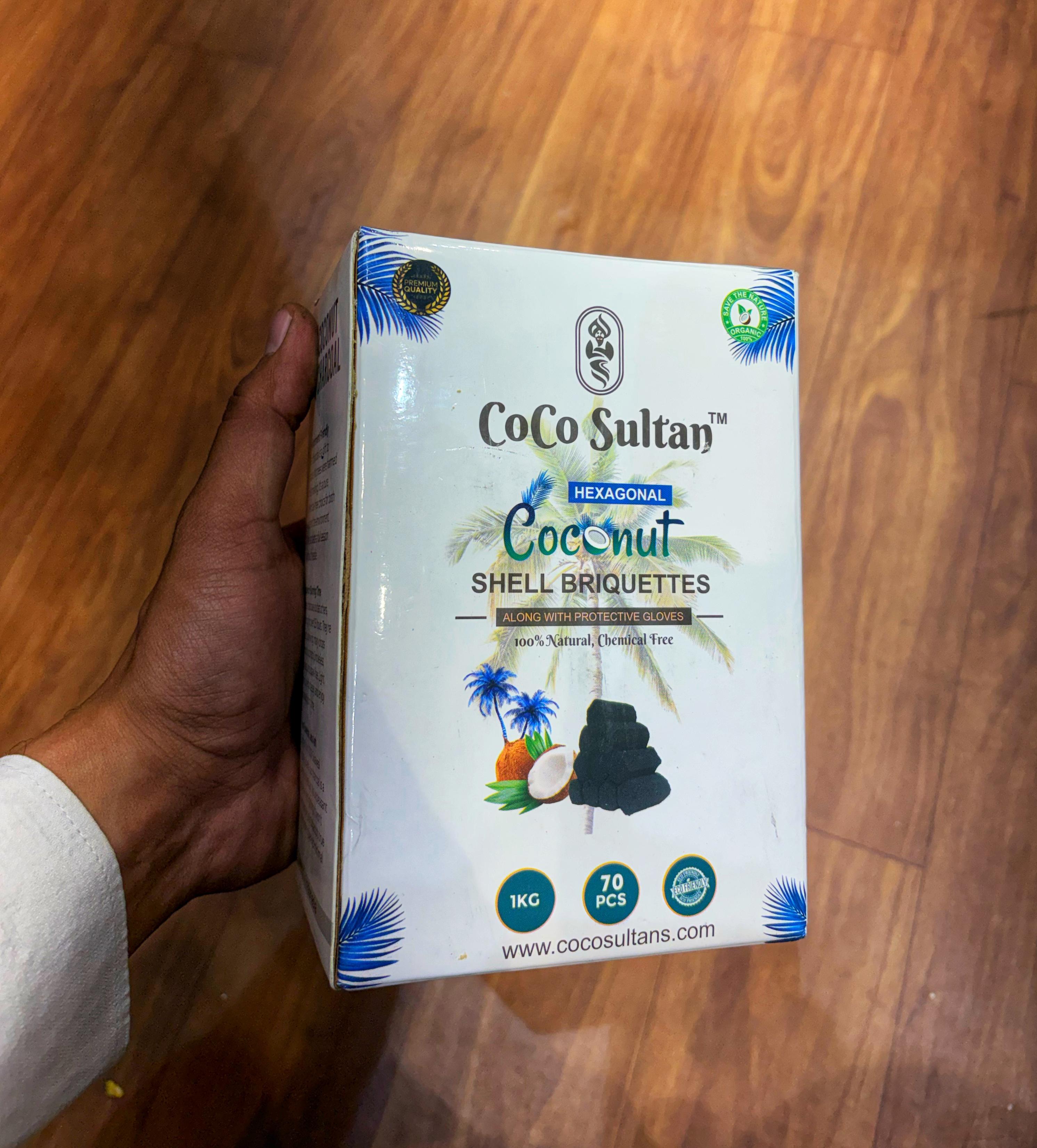 Premium Coco Sultan Hexagonal Coal | Best for Hookah