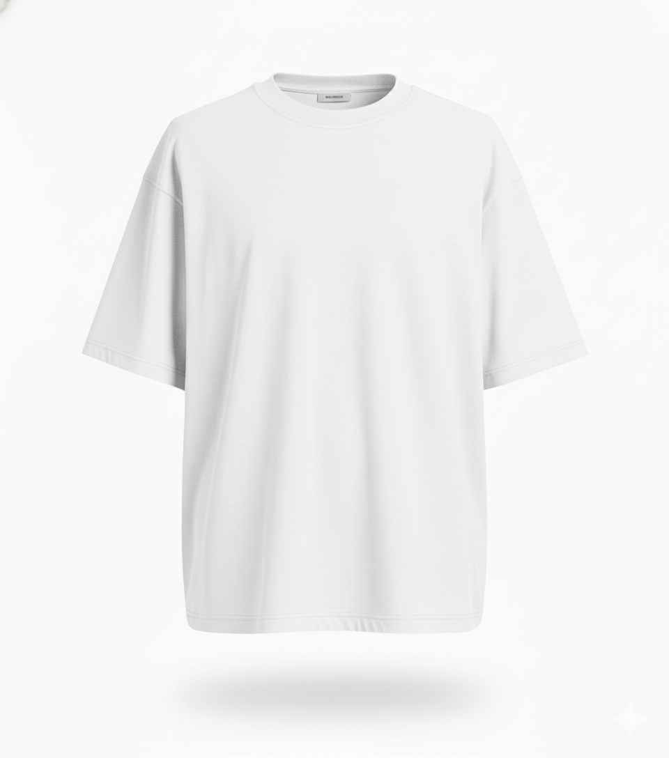 White 240 GSM French Terry Oversized T-shirt