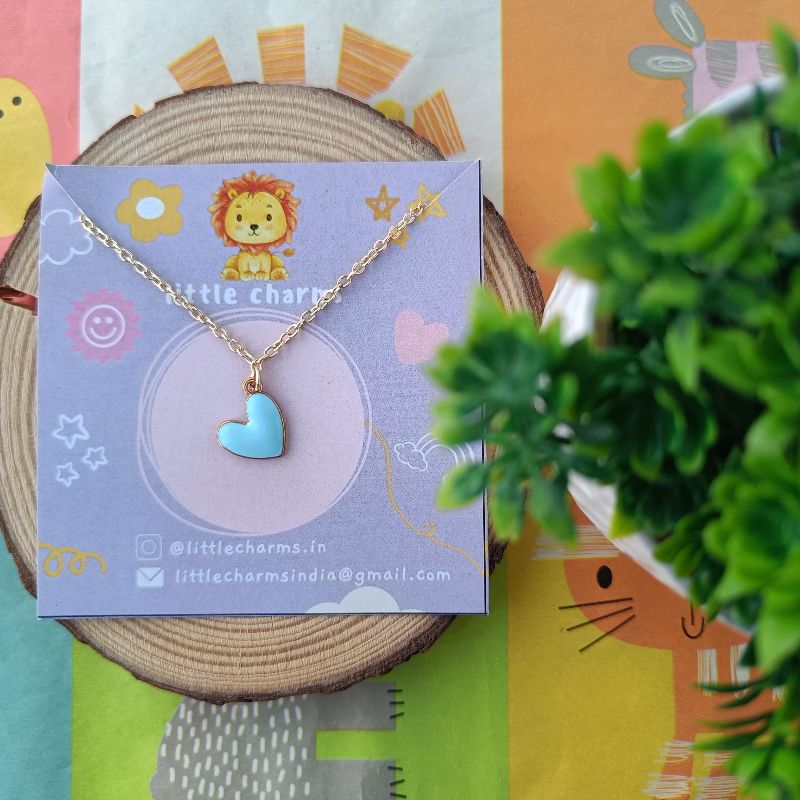 Buy Pastel Blue Heart Necklace online from little charms