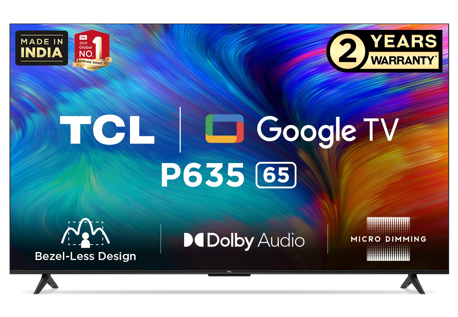 TCL 164 cm (65 inches) Bezel-Less Series 4K Ultra HD Smart LED