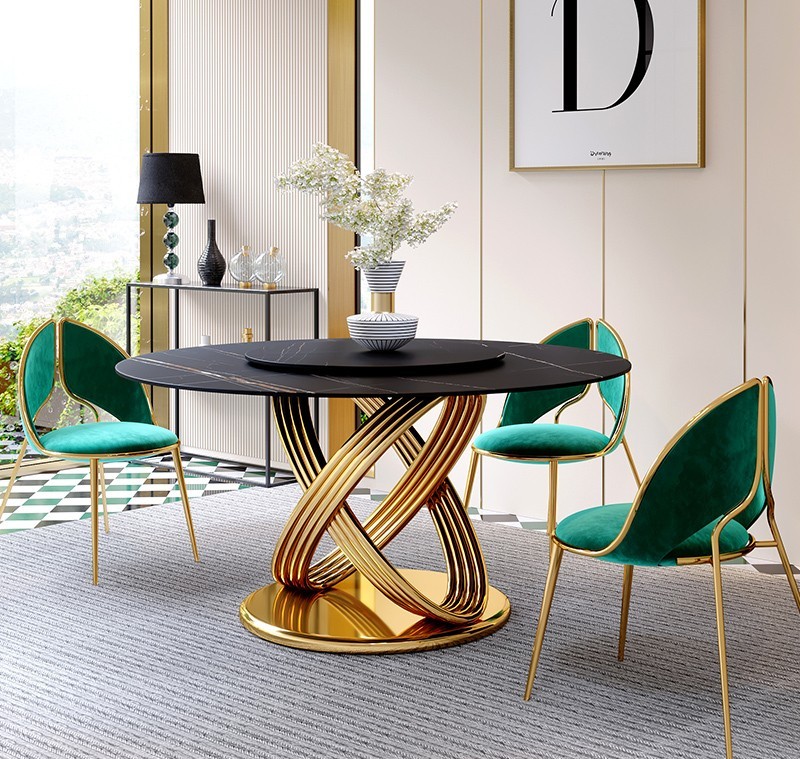 Luxurious Italian-Style Marble Round Premium Dining Table with