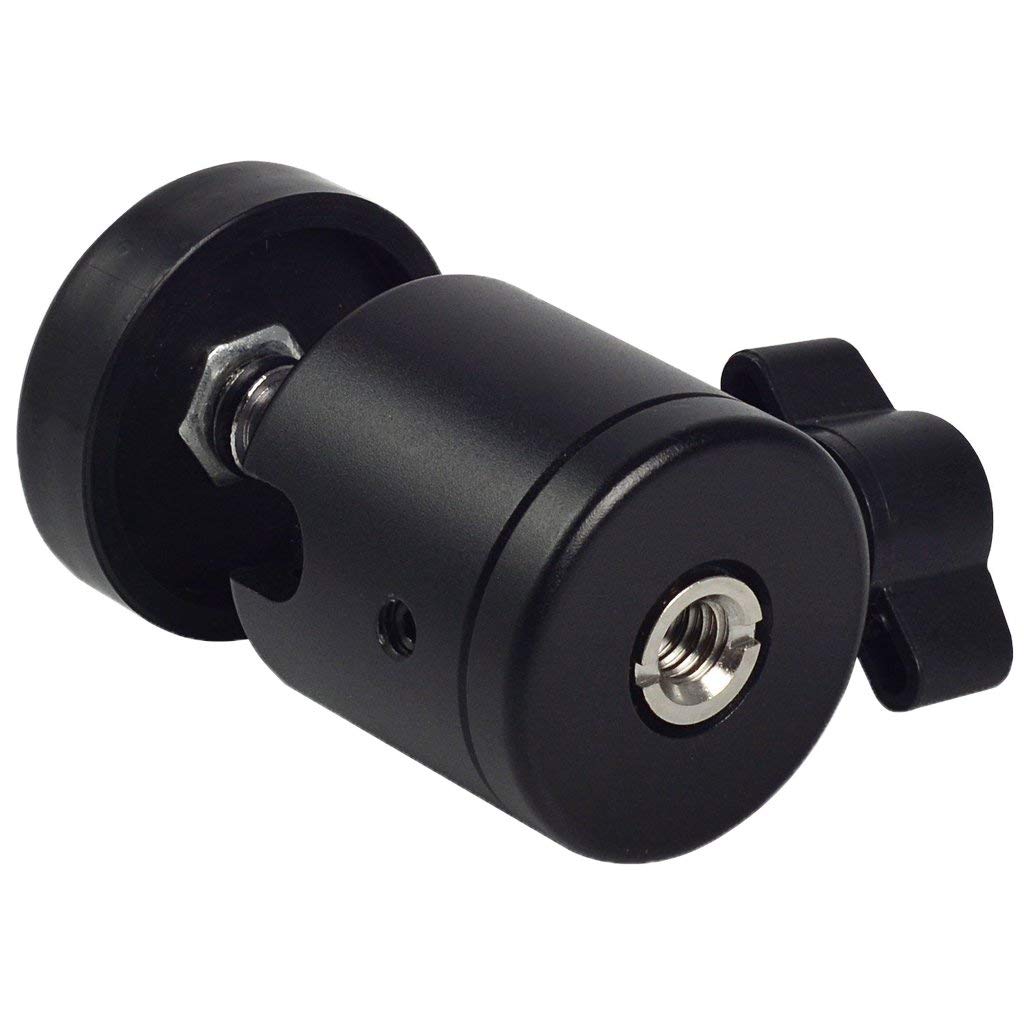 Photomax 1/4" Black 360 Ball Head Bracket/Holder/Mount for DSLR Camera Tripod Ballhead Stand Support Adapter (1 Piece)