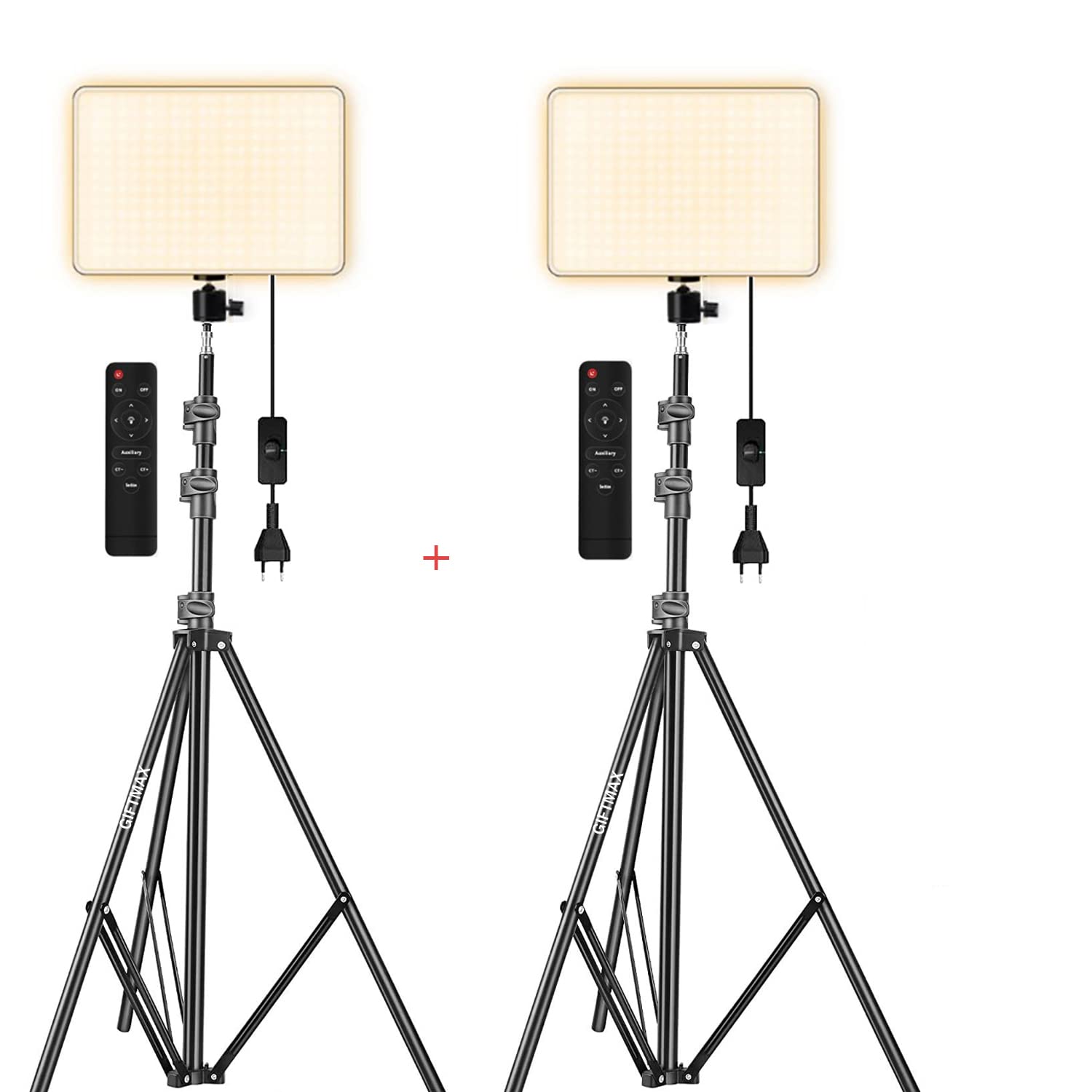 Photomax Photography LED Video Soft Light Panel, for Studio Photography | Video Recording | Conference | YouTube,2700K-5700K CRI95+ | with Remote Control (Camera Light with 7FT Pack of 2)