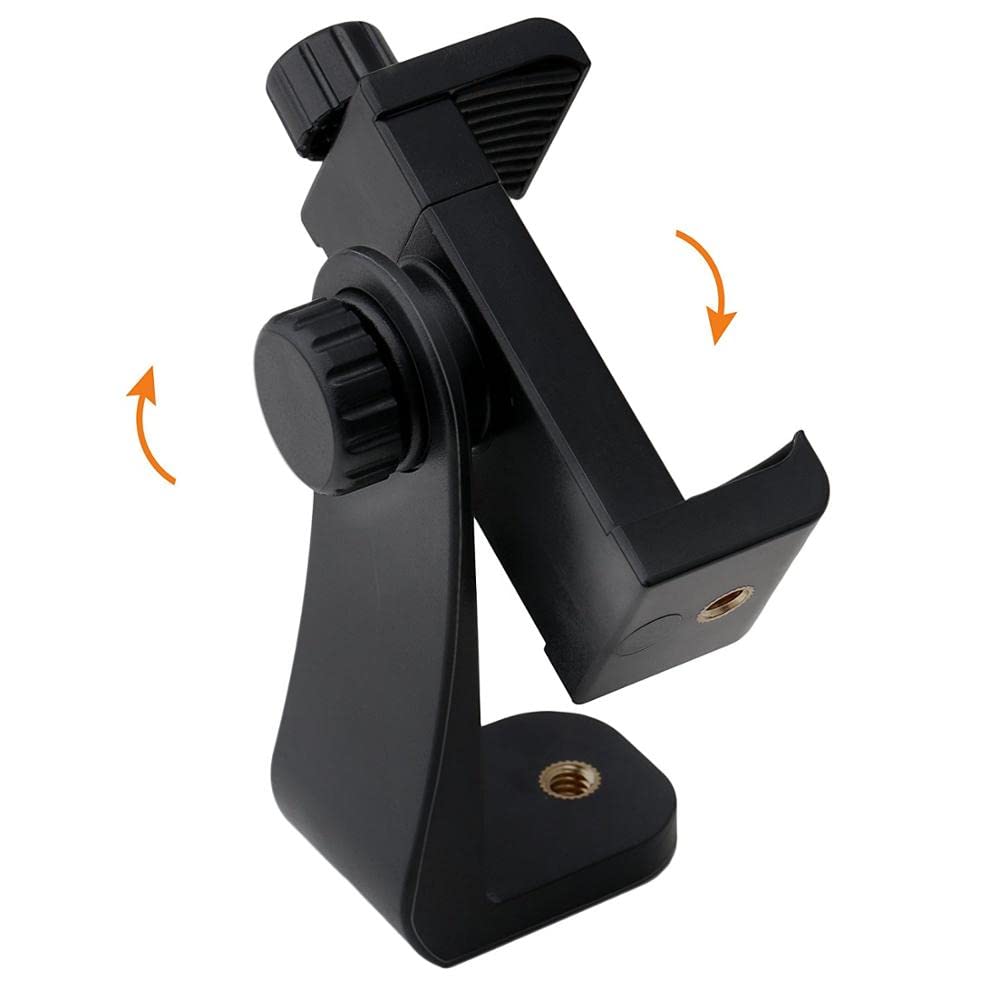 Photomax Universal Tripod Mount Adapter Clip with Adjustable Clamp for Mobile Phone, Smartphones & All Types of Tripods (Black)