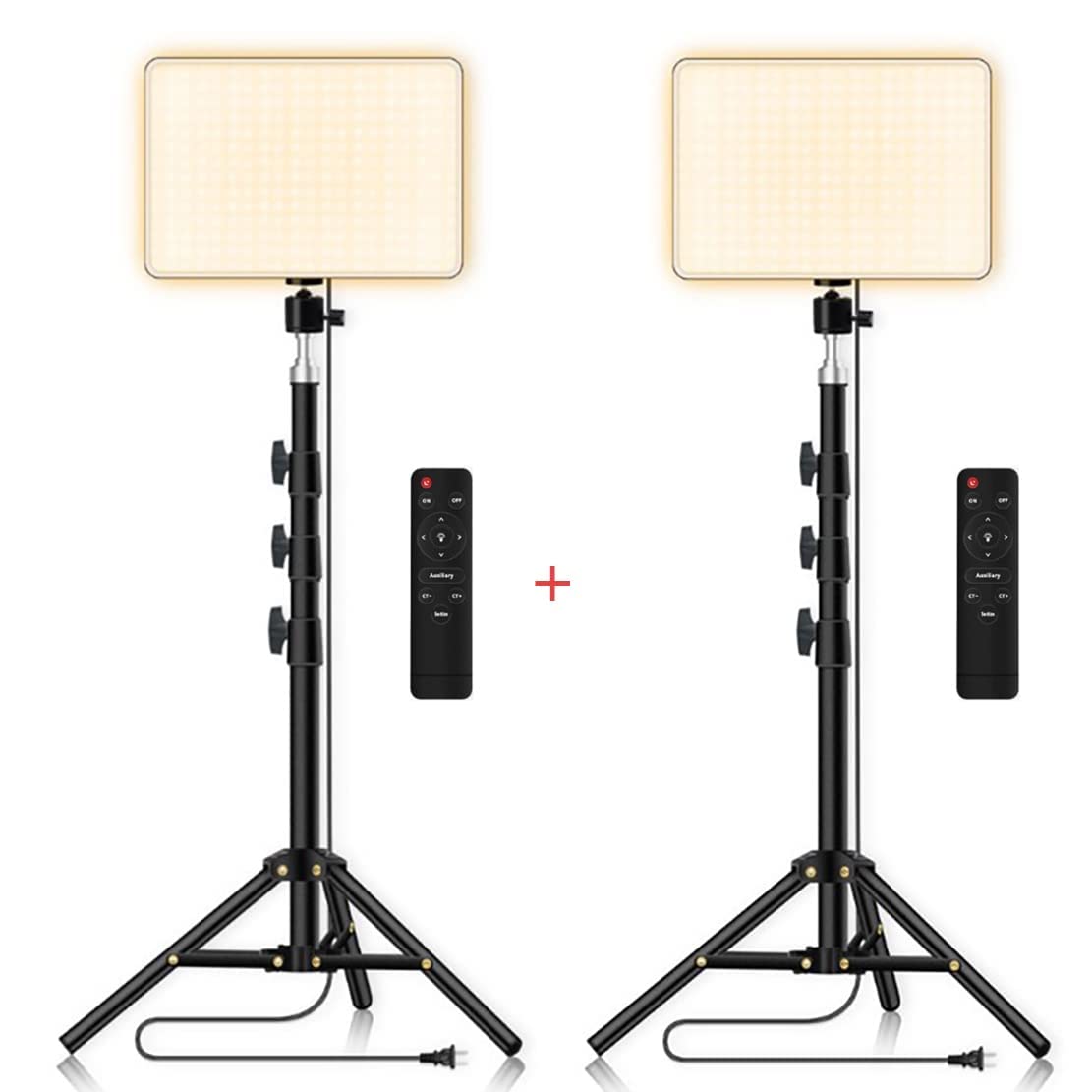 Photomax Photography LED Lighting Panel Light Remote Control for Live Stream Video Photo Lamp with Tripod (Panel Light 11 Inch + 6 Feet Stand (Pack of 2))