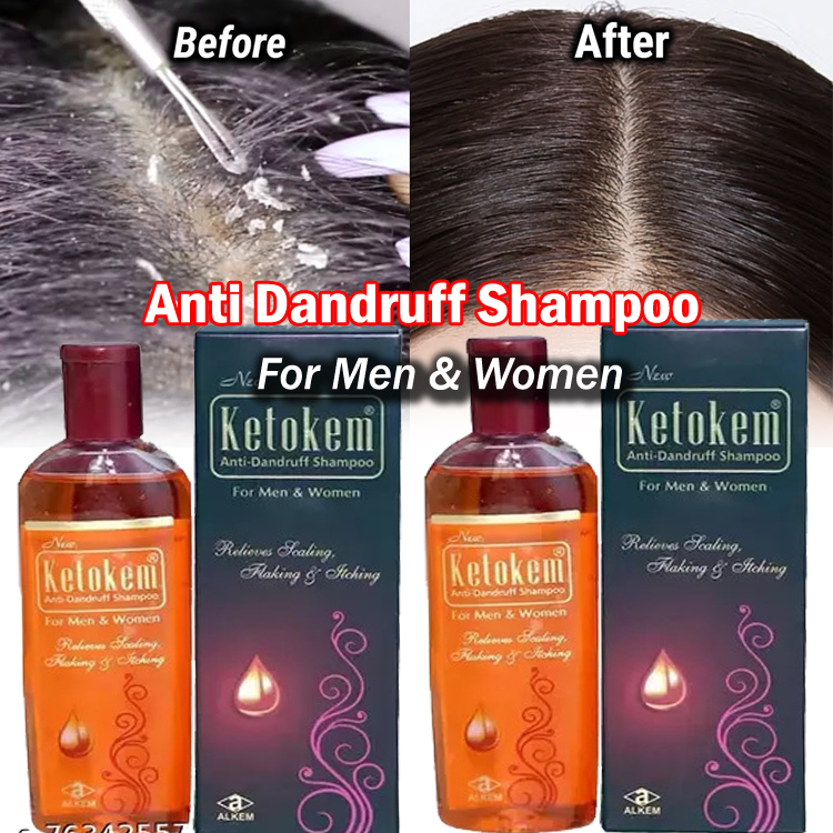 Ketokem Anti Dandruff Shampoo for Men Women manufactured by Alkem Pack of 2 MEDLIFE PLUS
