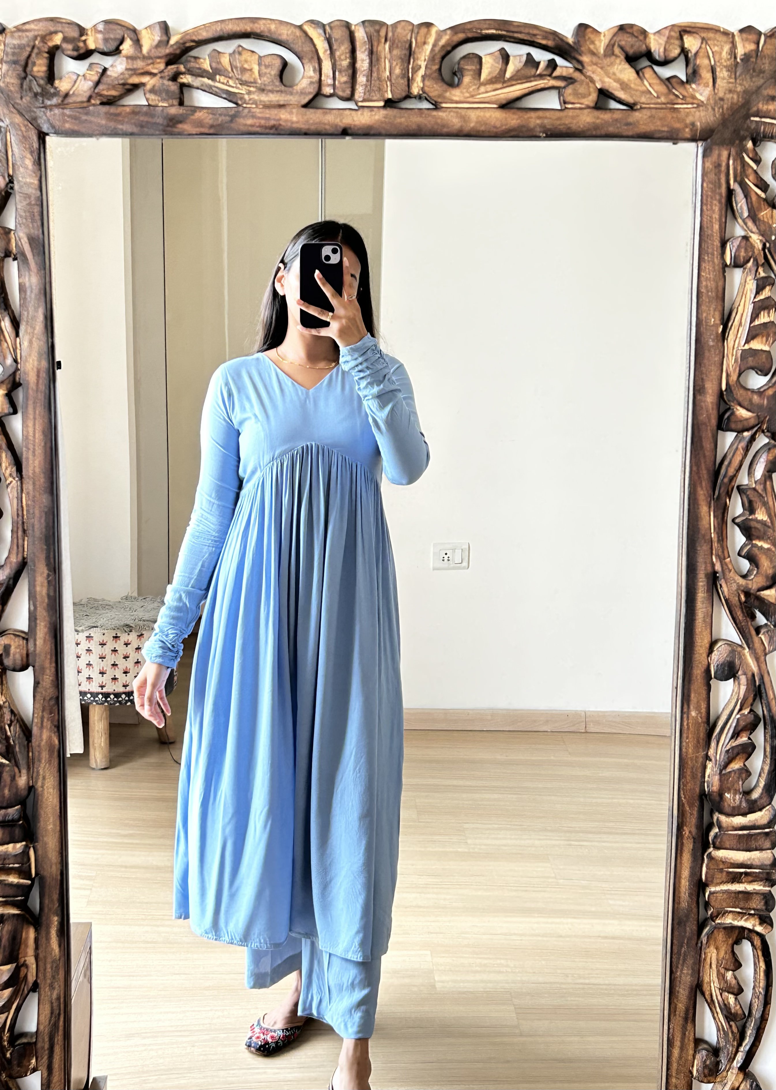 Ruhi Blue Plus Kurta Pant Set