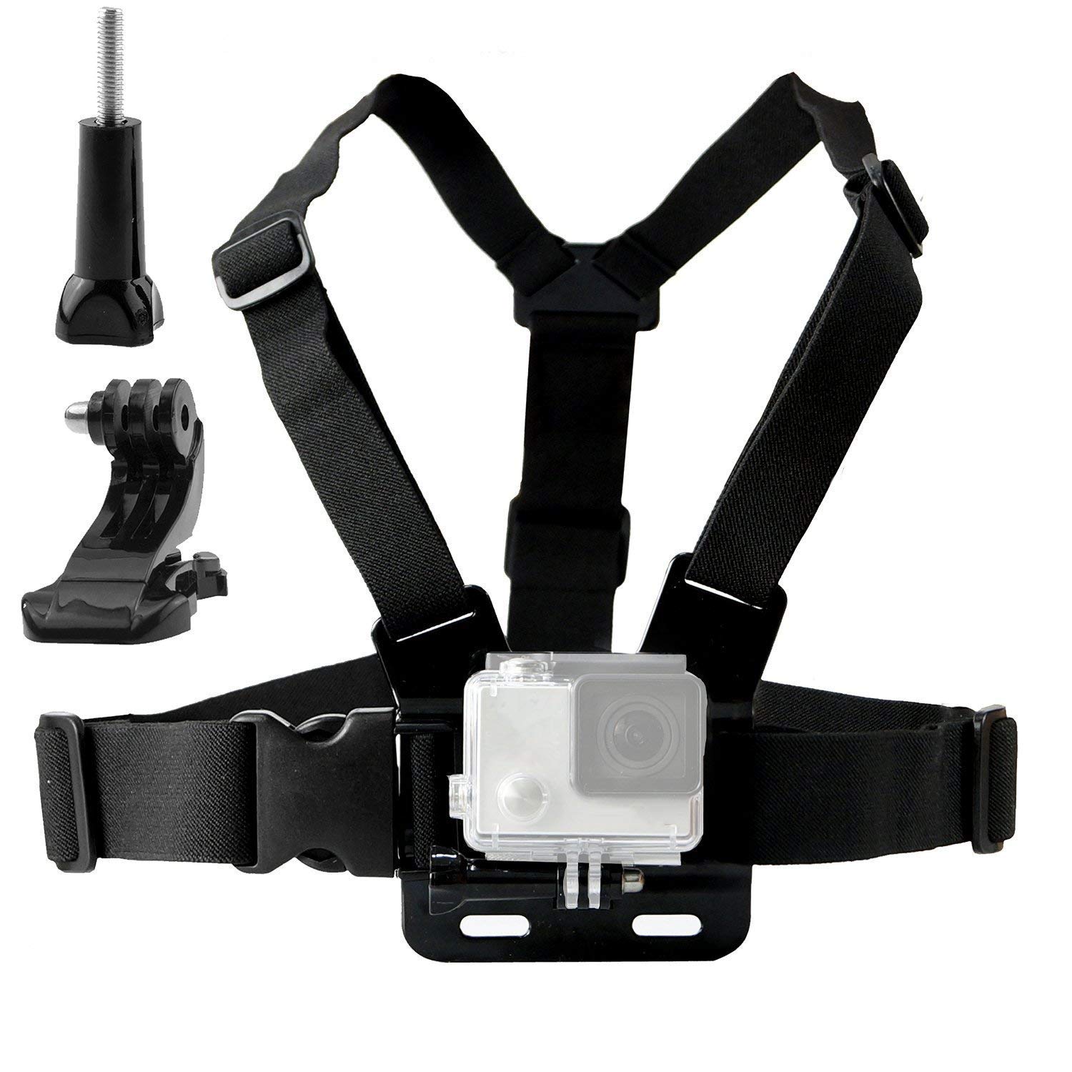 PHOTOMAX Adjustable Chest Harness Mount J Hook Mount - Chest Strap Holder Compatible with All GoPro, Xiaomi Yi, SJcam and All Other Action Cameras
