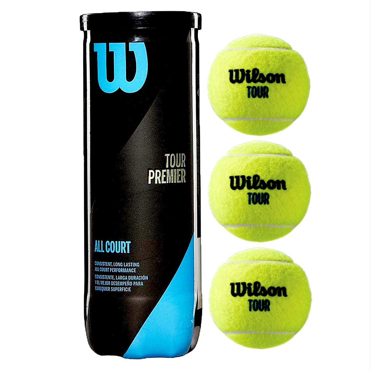 Wilson Tour Premier Tennis Balls - (1 Can/3 Balls) - Warrior