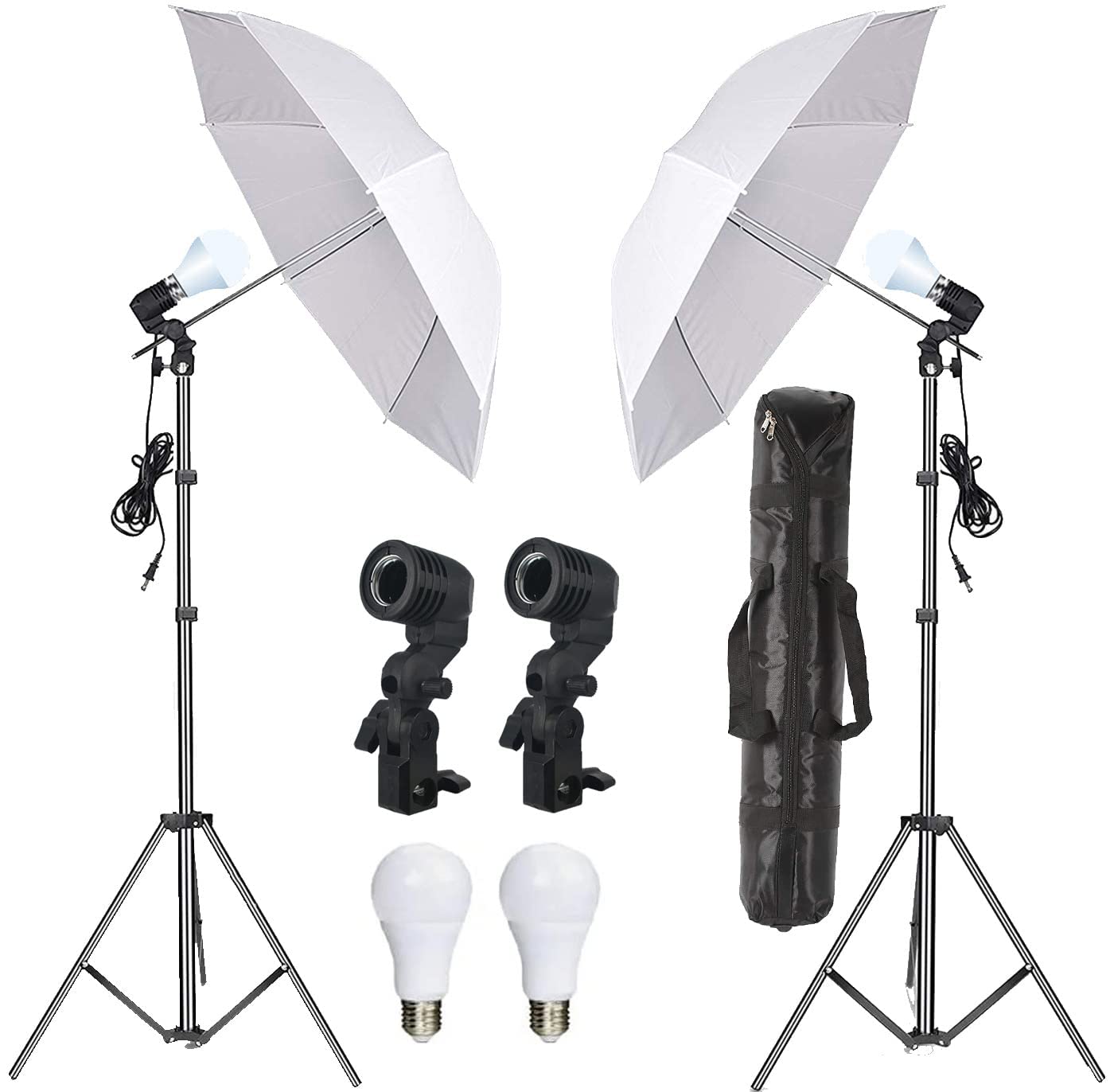 Photomax Single Holder Umbrella Lighting Kit with Umbrella Studio Light with Backdrop Cloth Screen Photo Background Backdrop Stand Support System (Single Holder Kit + Red Screen)