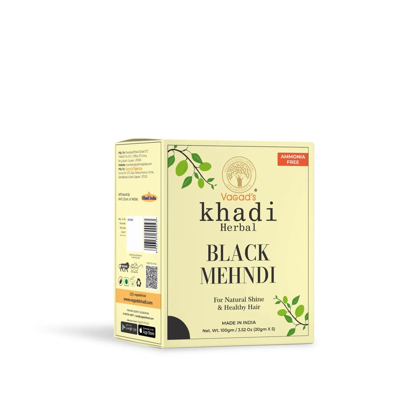 VAGAD'S KHADI HERBAL GRAMODAYA Pure Natural Brown Mehndi for Hair with  Goodness of Neem for Longlasting Natural Hair Colour, 100g each (Pack of 3)  - Price History